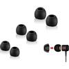 Just Accessories 12 gommini di ricambio in silicone per auricolari in-ear, colore nero