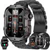 LWEARKD Orologio intelligente da uomo con chiamate Bluetooth, display touch AMOLED da 1,96, 5 ATM, con misurazione della pressione sanguigna SpO2, contapassi, monitor del sonno, orologio fitness per