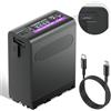 Mspalocell Batteria NP-F990 84,96Wh/11800mAh (PD30W USB-A e Tipo-c/USB-C) per Sony NP-F990 NP-F980 NP-F970 NP-F960 NP-F950 NP-F930 NP-F550 NP- F570 NP-F770 NP-F750 Batteria per videocamera, 1 pezzi