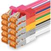 1aTTack.de 686509 Cat7-10x 0,25m - Cavo di rete Cat 7 Ethernet Lan 10 Gb/s PIMF LSZH 10 colori