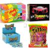 Shipsy Retro Mega Box 100 gomme da masticare, 100 x Donald Chewing Gum, 100 x Love is gomma da masticare, 100 x Crazy Tattoo tatuaggi, Total 400 pezzi + Shipsy Block