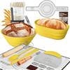 Mujiluxe Set di Lievito Madre,set da Pane, 15 Pezzi Contengono Vetro di Fermentazione,Vetro per Lievito Madre,Con Spatola E Termometro,Accessori per La Cottura in Casa,adatto per Principianti(giallo)