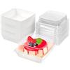 Yitobici Scatola per torte, scatola in cartone per torte, ideale per torte, macaron, biscotti e muffin, adatta per compleanni e feste, 50 pezzi con fodera bianca trasparente