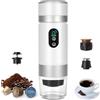 Bostar Macchina da Caffè Portatile, 3 in 1 Elettrica Portatile Espresso Ricaricabile per Caffè Espresso, Display Digitale per Capsule Piccole Grandi e Caffè Macinato per Ufficio Viaggio (Bianco)