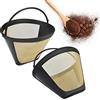 STCRERAG 2 PZ Filtro Riutilizzabile per Caffè Filtri per Caffè in Acciaio Inox 304 Filtri Caffe Americano Misura 2 Filtro Fine a Rete 100 Mesh con Maniglia Permanente Percolatore per Macchina da Caffè