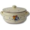 Fratelli Colì Colì Tegame in Terracotta con Coperchio, Disegno Gallo, Diametro 24 cm, Artigianale