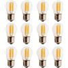 Chao Zan Lampadina in vetro trasparente, a LED, E27 (2 W, 4 W, 6 W), corrente alternata 220 V, luce bianca calda G45, 12 Stück, E27, 6.00W, 220.00V