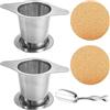 MUYAPAY 5 Pezzi Colino Acciaio Inox Maglia Fine Con Coperchio, Cucchiaio e Tovaglietta, Infusore per Tisane Maglia Fine, Infusore tè Adatto per Tazze, Bicchieri, Teiere
