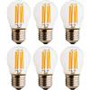 Chao Zan Lampadina in vetro trasparente, a LED, E27 (2 W, 4 W, 6 W), corrente alternata 220 V, luce bianca calda G45, 6 pezzi, E27, 6.00W, 220.00V