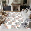 PureCozy Tappeto Salotto Lavabile Floreale a Quadri 200x300cm Moderno Tappeto Da Cucina Salotto Camera Da Letto Tappetino Antiscivolo Pelo Corto Morbido Grigio Bianco Carpet