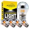 Ruiandsion Confezione da 5 Lampadina LED G45 Dimmabile con Top Argento Cromato, E27/E26 2700K, Lampada Globulare Sostitutiva 40W per Illuminazione a Sospensione di Bar e Ristoranti