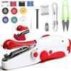 Foreverup Macchina da cucire portatile, mini macchina da cucire elettrica portatile, per principianti e adulti, punto veloce, adatta per vestiti, tessuti, fai da te, casa, viaggi (rosso)