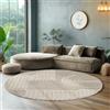 SIMPEX Tappeto Rotondo 80 cm Beige, Shaggy Pelo Lungo, Morbido, Design Scandinavo Boho, Ideale per Soggiorno e Camera