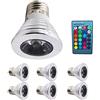 Chao Zan Nuovi prodotti E14, E27, GU10, 3 W led, illuminazione mobili domestici gioielli, colorato 16 colori, cambiamento di colore con telecomando 24 chiave, AC 220V RGB Faretto, 6 pezzi, E27, 3.00 watts, 22