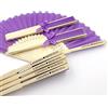 WLTY 10/20/50Pcs Personalizzato Da Sposa Tessuto di Seta Ventaglio Legato Con Nastro Stampa Personalizzata Nome e Data Ventaglio Pieghevole A Mano