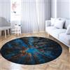 TOANGWALL Tappetino per la foresta 100cm Pino Cielo Notturno con Motivo Antiscivolo pieghevole a pelo basso tappeti rotondi tappeto circolare per soggiorno camera da letto Ufficio