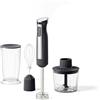 Guzzini, Sous Chef, Frullatore Bio-based, 600W, con Funzione Turbo, Gambo in Acciaio Inox, con Tritatutto, Bicchiere Graduato 700 ml e Frusta Universale (Anthracite)