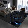 PEIHUODAN Tappeto Gaming 3D Con Effetto Luce Lineare Essenziale Per Camerette Di Ragazzi, Stanze Per Bambini Spazi E-Sports, Tappeto A Zone Neon Moderno Per Camere Gaming (Vision 6,120x180cm)