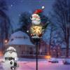 Puupaa Lampada da giardino a energia solare, a forma di Babbo Natale, in ferro, decorazione natalizia per cortile, sentiero o vialetto, 80 cm (Babbo Natale)