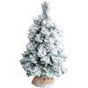 CYRENT Piccolo albero di Natale innevato da 50 cm, finto albero di Natale da tavolo, decorazione per camino, davanzale, decorazione natalizia per interni