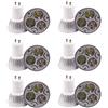 Chao Zan Nuovi prodotti, Faretto LED, GU10, 3W LED lampada alogena da 25W, attacco GU10, AC 220 V, Bianco freddo (6000 Kelvin), 240 Lumen, 6 pezzi