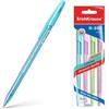 Erich Krause - Penna a sfera e roller modello Erichkrause Confezione da 4 penne R-301 Spring Stick 0,7 - Corpo esagonale traslucido - Inchiostro ad asciugatura rapida - Colore blu