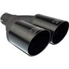 Ulter Sport NBL2-08-1/55 - Terminale di scarico doppio rotondo, Ø 80 mm, lunghezza inclinata 280 mm, installazione > 55 mm, in acciaio inox, colore: nero