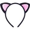 Anawakia Cerchietto per capelli con orecchie di gatto per bambini, colore rosa e nero