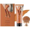GYSFCJHYLU Base de maquillaje correctora para piernas, resistente al agua, de larga duración, ligera, ideal para todo tipo de piel, 100 g + brocha (bronceador)