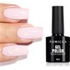 TOMICCA Smalto gel UV rosa chiaro, 8 ml, colore rosa latte, smalto gel soak off per manicure