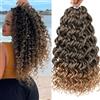 Mscat GoGo Curl Uncinetto 14 Polci, 8 Pacchetti Ocean Wave, Ombre Beach Curl Water Wave Deep Twist Extension dei Capelli