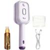 Generico New Electric Steam Brush, Rechargeable Hair Straightener Brush With Detangling Comb, Air Cushion Mister For Curly Hairs, Cleaning Grooming Styling Detangling