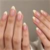 Floruvia 24 pezzi Unghie Press On Corte a Mandorla, Unghie Finte French Tip Giallo Burro, Unghie da Incollare Riutilizzabili per Manicure da Donna (Latticello)