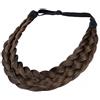 BOBIYA 5 fili sintetici treccine fascia classic chunky largo intrecciato trecce elastico stretch hairpiece per la ragazza delle donne accessorio di bellezza, fascia intrecciata (copper brown)