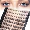 Mlen Diary 132pcs Ciuffetti Ciglia Finte, Extension Ciglia, D Curl Ciglia a Grappolo, Ciglia Finte Naturali Lunghezza Mista 10-14 mm per Uso Personale a Casa…