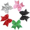 HMFSJYCR Confezione da 5 fermagli per capelli con fiocco grande con paillettes (1 ciascuno di rosso/nero/verde/rosa/argento) con paillettes glitterate completamente coperte per un look versatile quotidiano e