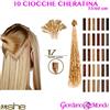 SHE 10 CIOCCHE EXTENSION CAPELLI VERI ALLA CHERATINA 55/60 cm RICCI 100% NATURALI SHE ORIGINAL
