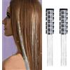 XoeLLe 12 Pezzi Extension Capelli Clip Adatto pr Occasioni Come Festival Musicali Feste e Concerti Glitter Capelli Facile da Utilizzare Può Essere Tagliato Alla Lunghezza Desiderata(Argento)
