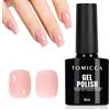 TOMICCA Smalto UV trasparente rosa rosa, 8 ml, colore rosa latte, smalto gel soak off per manicure