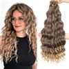 MLETULIPS Extension di capelli ricci all'uncinetto, onde profonde, capelli all'uncinetto, capelli sintetici morbidi, stile bohémien, ricci all'uncinetto, per donne (T4/27#, 40,6 cm, confezione da 3)