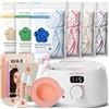 KOTAMU Cera Brasiliana Kit Depilazione per Donna e Uomo, Kit Professionale con Vaso Cera Digitale, Macchina per Scaldacera Bianco con 41 Accessori per la Casa e il Salone
