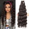 MLETULIPS Extensioni per capelli intrecciate all'uncinetto ricci, onde profonde, capelli ondulati oceanici, intrecciati all'uncinetto, sintetici morbidi, onde d'acqua ricci, intrecciati alla boema per