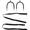 POENVFPO Western Horse Spurs, 1 paio di accessori per equitazione in acciaio inox, con cinghie in pelle, per stivali da equitazione, attrezzatura da allenamento (L)
