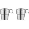 Vjsujehgy 2X Tazza in Acciaio Inossidabile Tazza da caffè Impilabile Bicchieri da Esterno Tazza da Acqua Boccale da Birra Tazza da per Tazza da caffè da Picnic