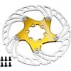 POAYUEWR Disco Freno per Bicicletta 140mm 160mm 180mm 203mm Rotori Freno a Disco a 6 Fori Adatti per Freno a Disco Idraulico Shimano(180mm Golden)