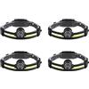 Vjsujehgy 4X con Sensore LED Luce Esterna Luce Potente Zoom Proiettore COB Luce da Pesca Montata Testa Lampada Frontale da