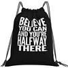 Generic Fashion Borsa Coulisse Sport Phrase Believe You Can And You're Halfway There Sacca Sportiva Leggero Zainetti per Viaggi Yoga Piscina 36X42Cm