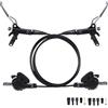 POAYUEWR Freno a Disco Idraulico per Bici a 4 Pistoni Rotori da 160 mm Pressione Olio AM DH Freno a Disco MTB per Bici 850 mm 1550 mm Anteriore Posteriore(4PISTON-Rotor Black)