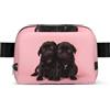 EdWal Carino nero Pug Print Square Bumbag Marsupio per uomo donna regolabile cintura borsa impermeabile a tracolla borsa petto