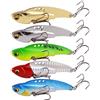 Generic XILILHC 5 Pz/Lotto Metallo VIB Lama Richiamo 13G 18G 25G 30G Shore Pesca Artificiale Esca Dura Cucchiaio Basso Ad Alta velocità for Acqua Salata Pesca in Mare(2 Hooks,18g-5pcs)